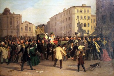 El paseo del emperador Fernando, 15 de marzo de 1848 de Johann Nepomuk Hofel